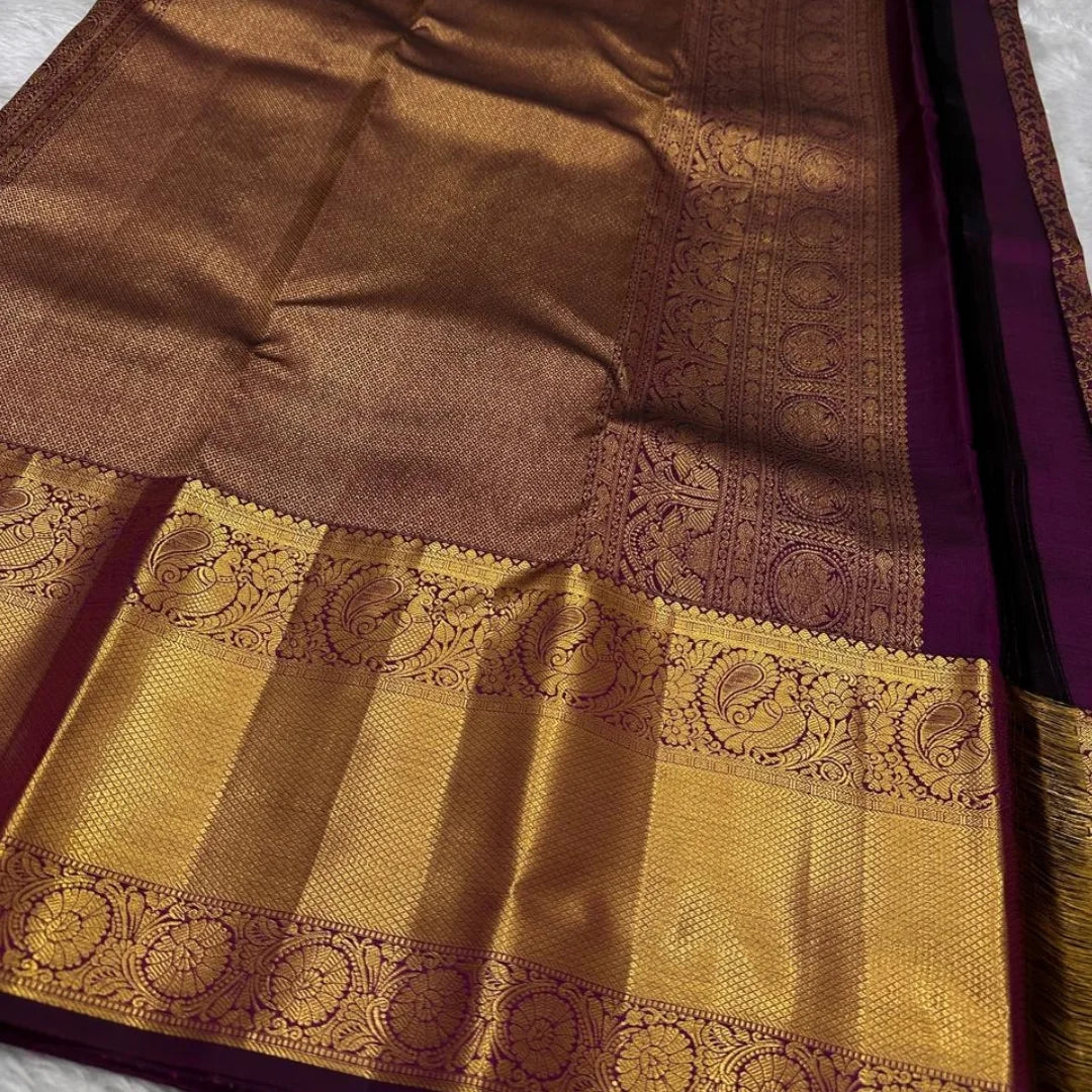 Mirmaya Adoring Purple Soft Banarasi Silk Saree With Admirable Blouse Piece