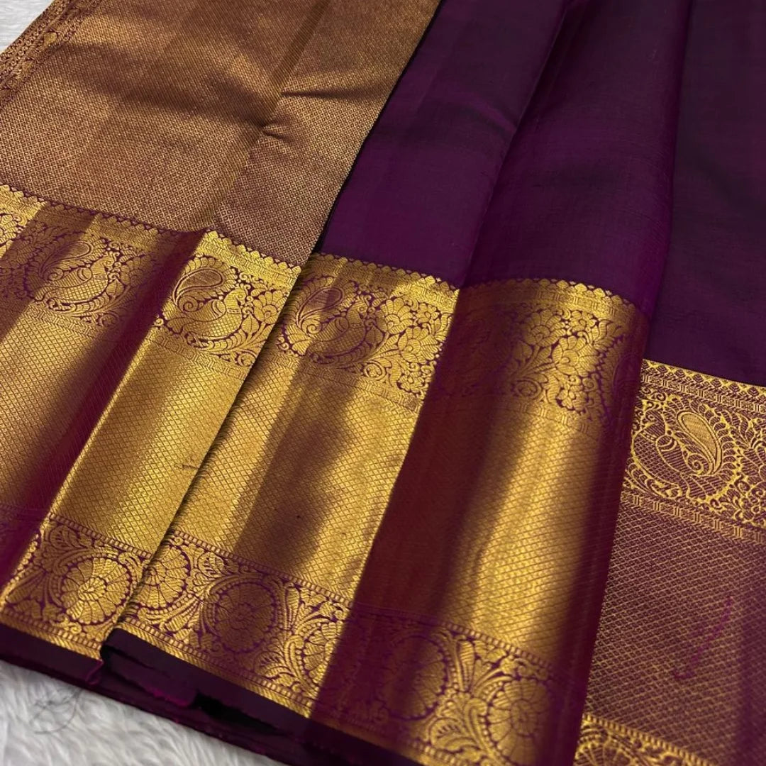 Mirmaya Adoring Purple Soft Banarasi Silk Saree With Admirable Blouse Piece
