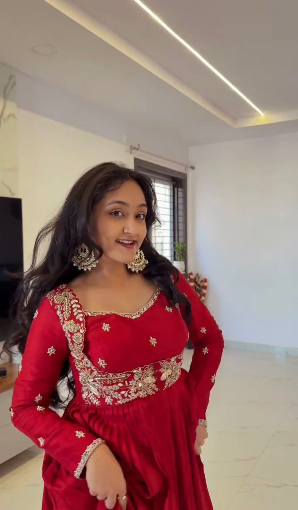 Mirmaya Heavy Chinon Silk Embroidery Coding & Sequins Work With Real Mirror Anarkali gown