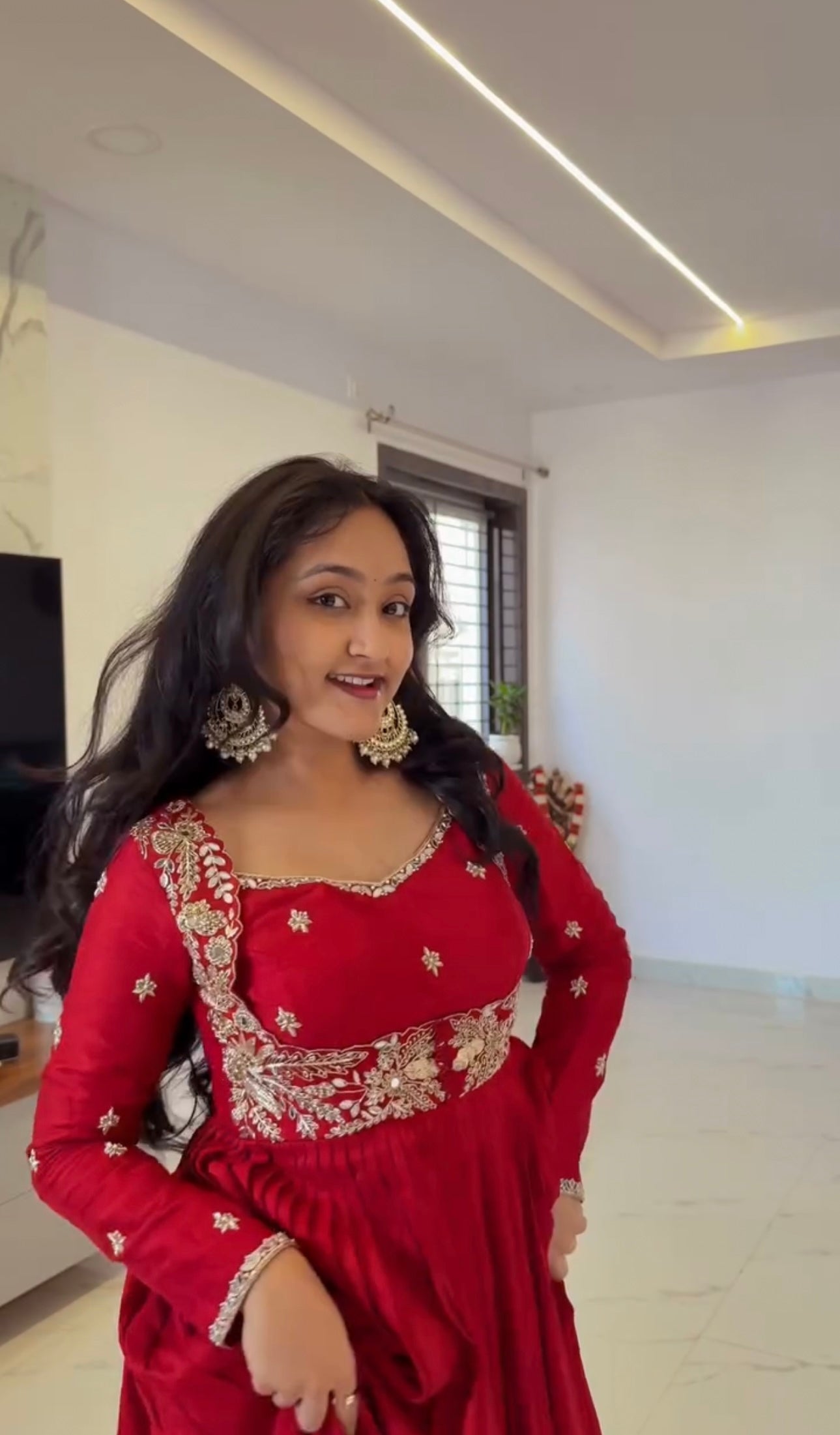 Mirmaya Heavy Chinon Silk Embroidery Coding & Sequins Work With Real Mirror Anarkali gown