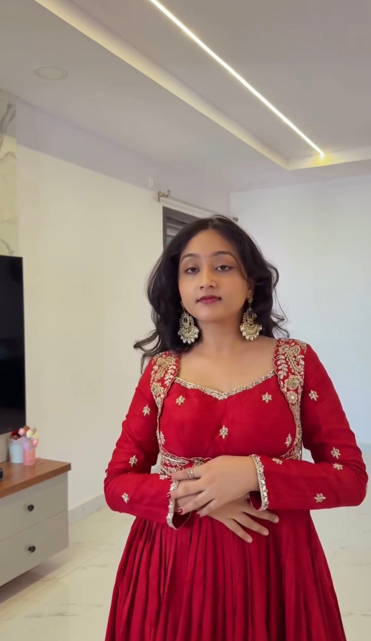 Mirmaya Heavy Chinon Silk Embroidery Coding & Sequins Work With Real Mirror Anarkali gown