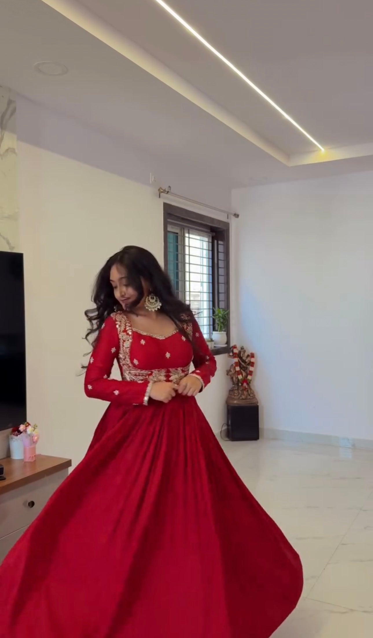 Mirmaya Heavy Chinon Silk Embroidery Coding & Sequins Work With Real Mirror Anarkali gown