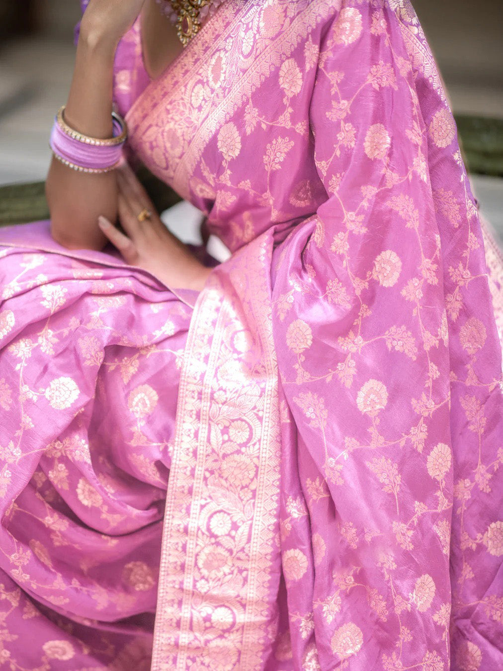 Mirmaya Glorious Baby Pink Soft Silk Saree With Opulent Blouse Piece