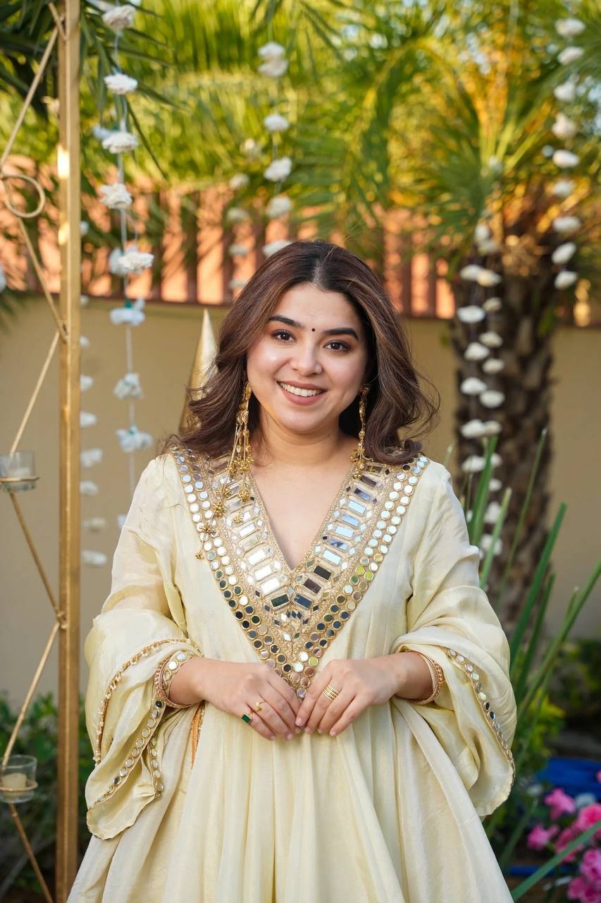 Cosmos Gold Jari Silk Sharara Set – Premium Designer Collection