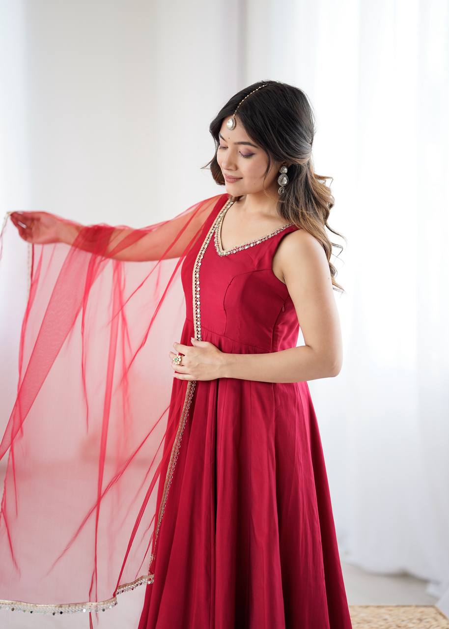 New Partywear Heavy Pure Roman Silk Fancy Designer Anarkali Suit