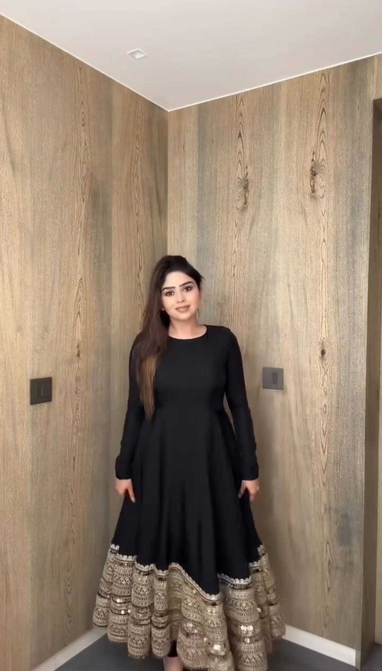 Black Premium Anarkali Gown Set