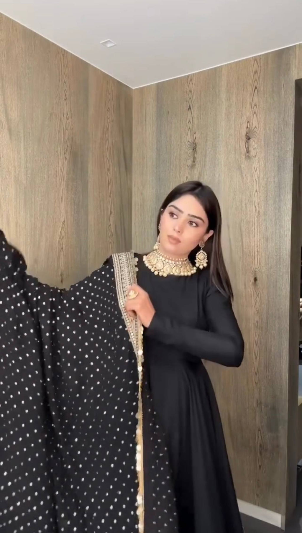 Black Premium Anarkali Gown Set