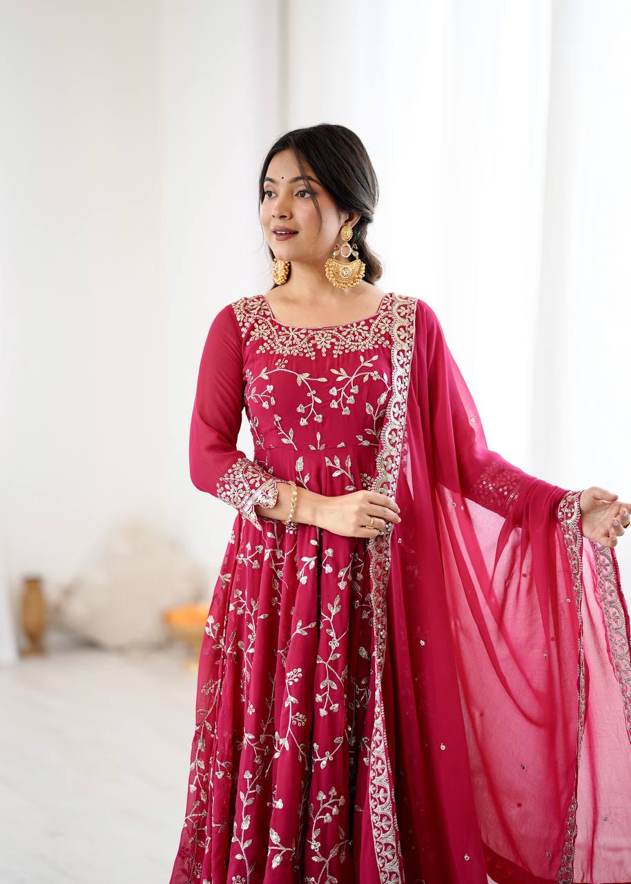 Red Beautiful Designer Anarkali Set
