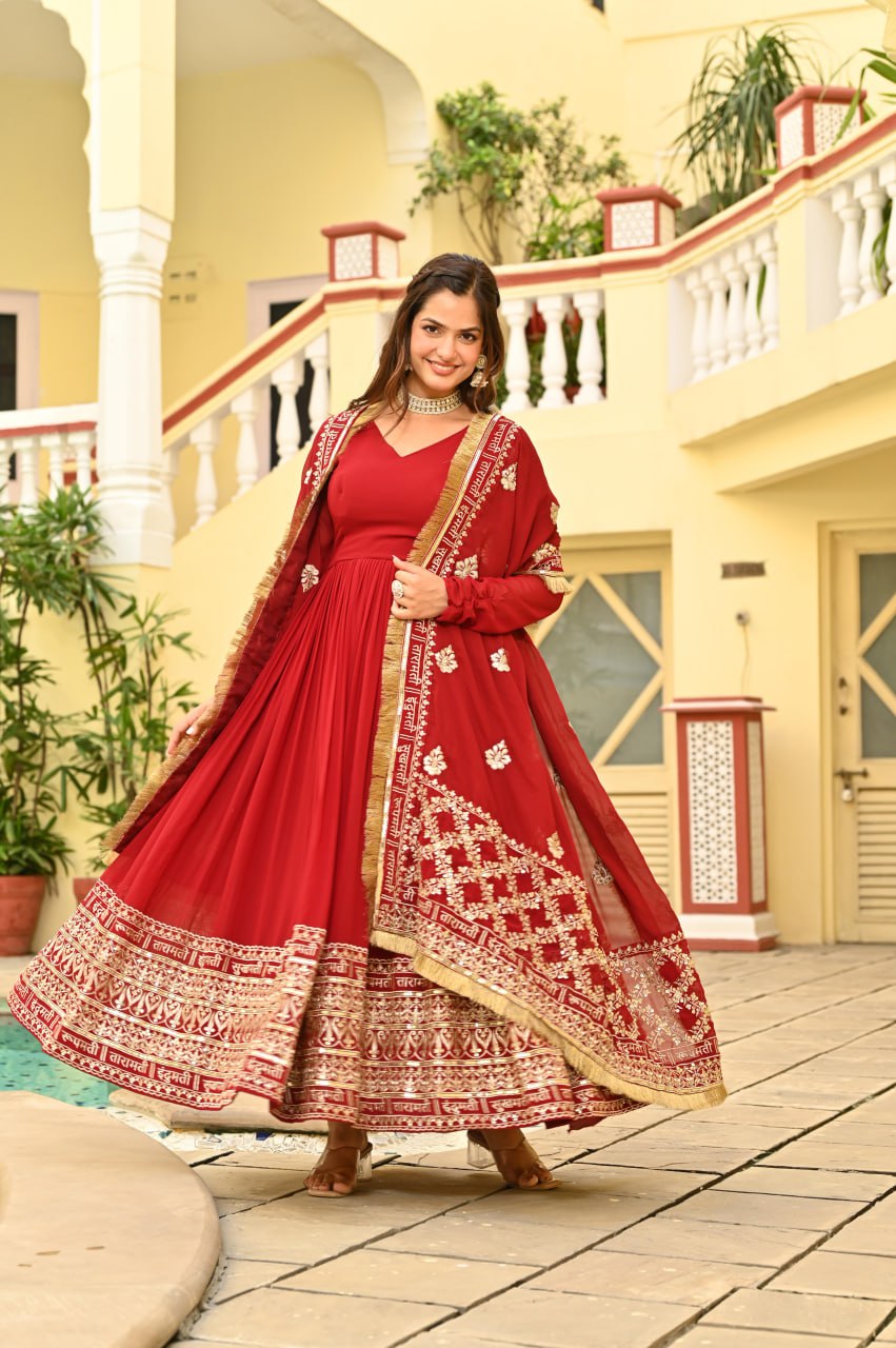 Premium Quality Faux Blooming Embroidered Anarkali Set