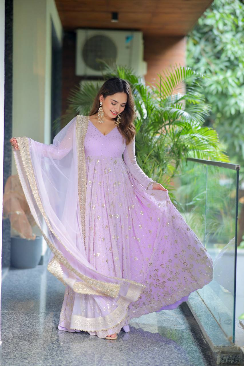 Purple Color New Designer Premium Anarkali Set