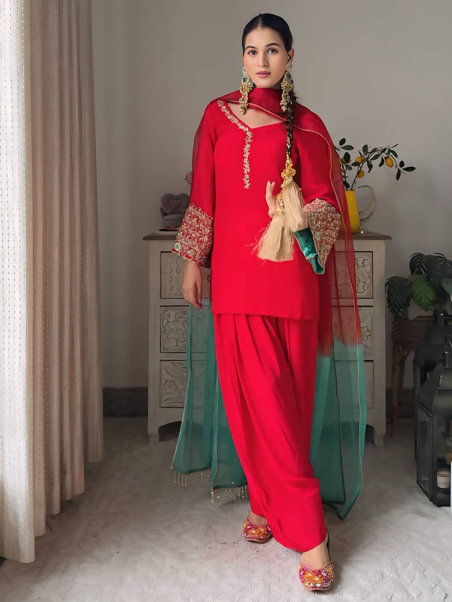 Heavy Fox Georgette Kurta Pant Dupatta Set – Party & Festive Wear