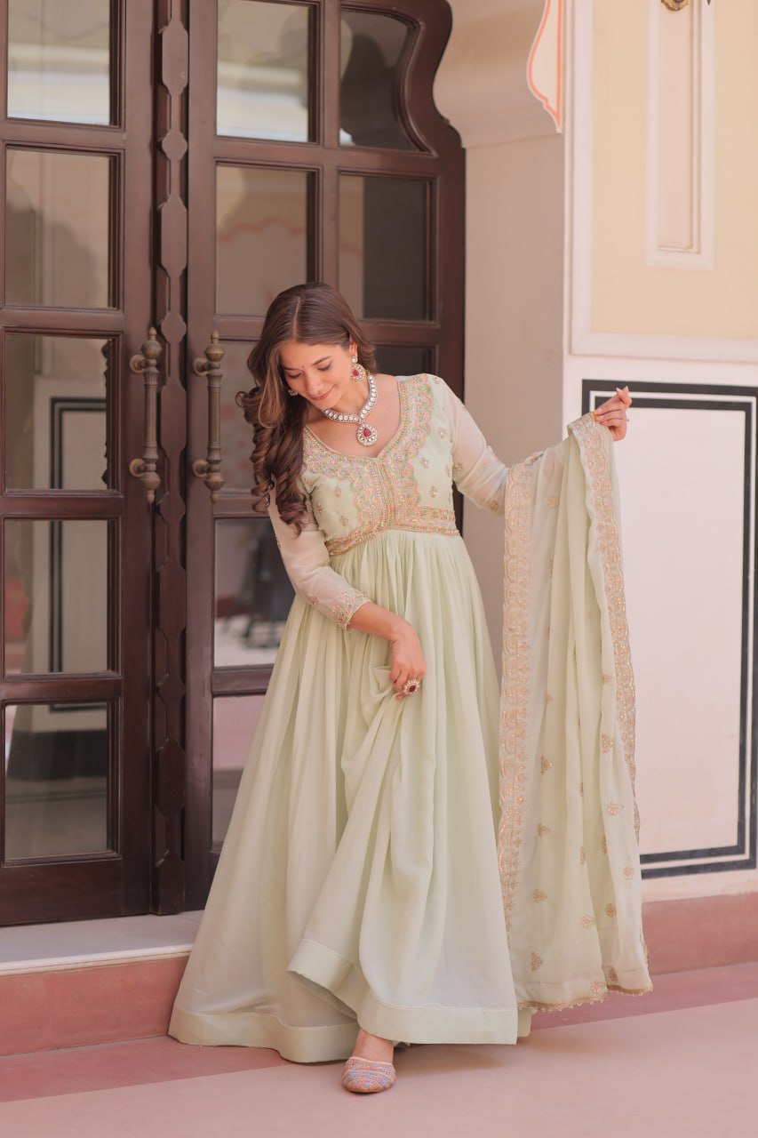 Premium Designer Gown with Dupatta