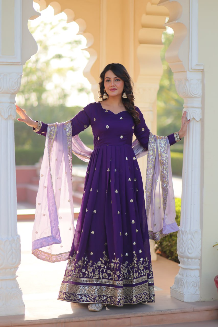 Premium Designer Star Georgette Anarkali Set With Dupatta